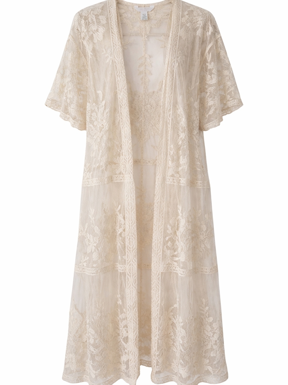 LC Lauren Conrad Cream Lace Long Duster